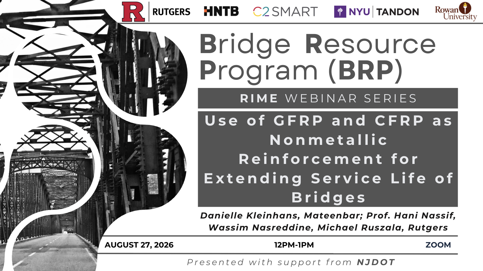 Webinar: Use of GFRP and CFRP as Nonmetallic Reinforcement for Extending Service Life of Bridges